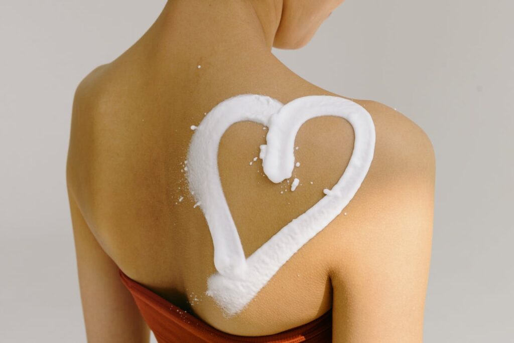Heart Shape on Shoulder of Woman