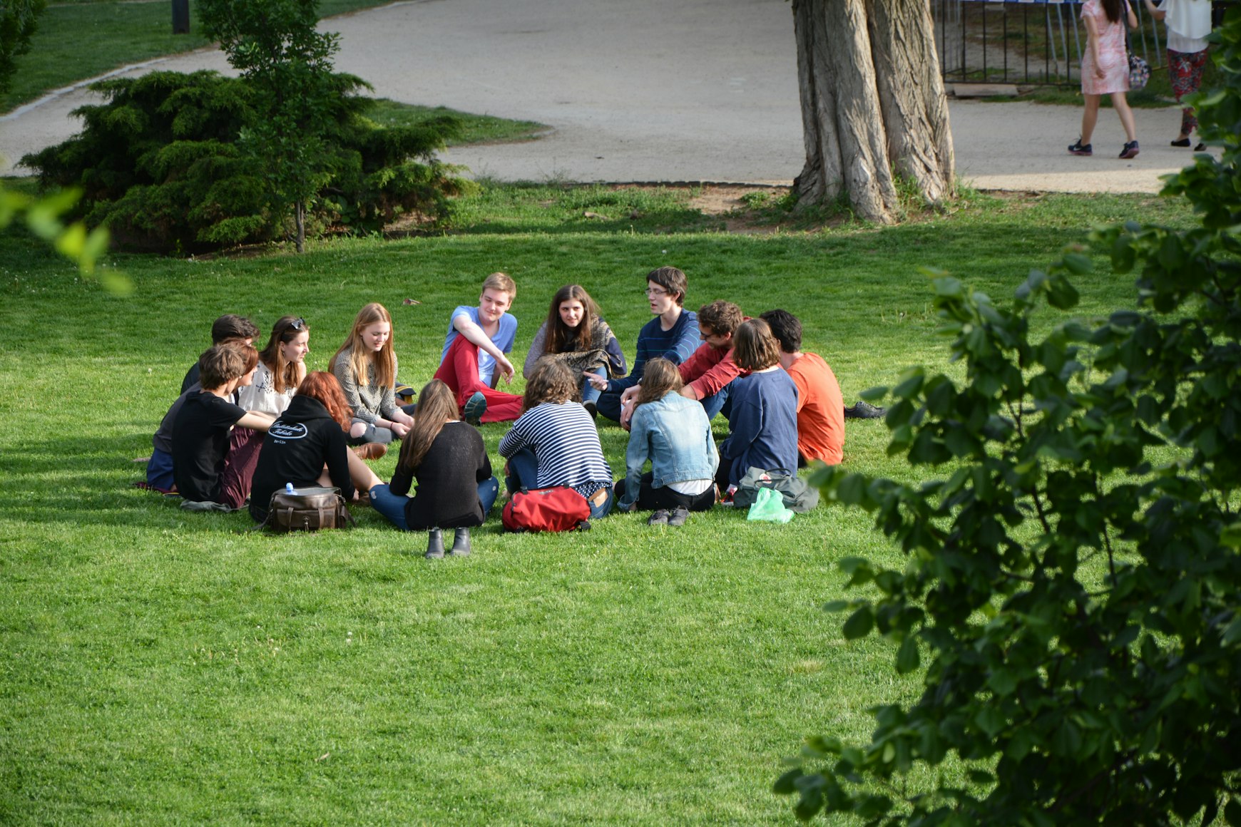 a group of friends forming a circle