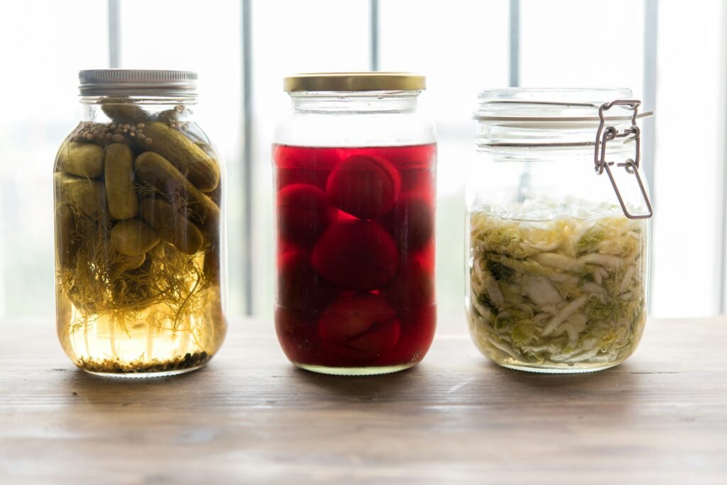 Fermented foods in jars