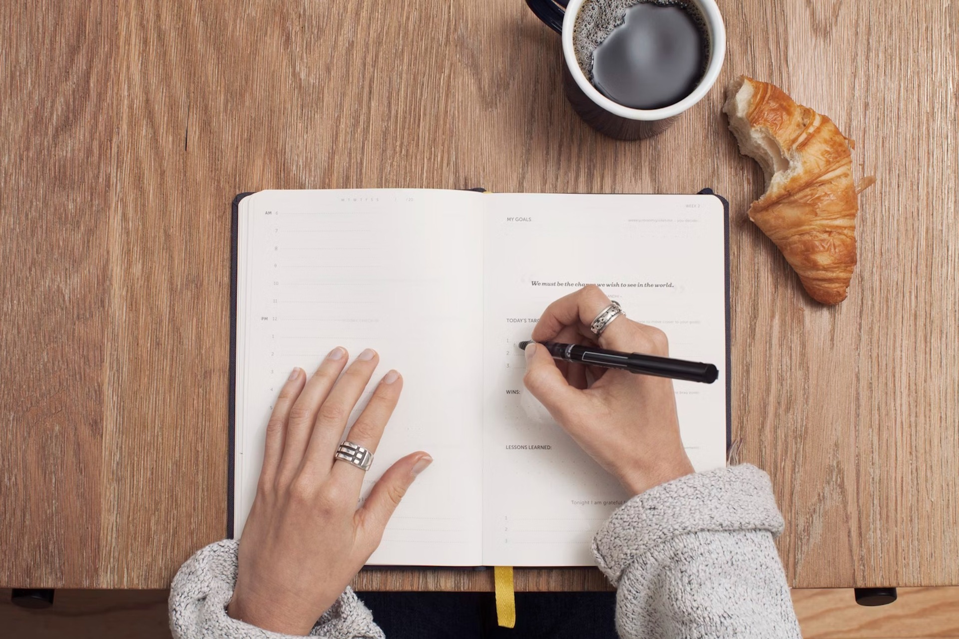 woman writing in a journal
