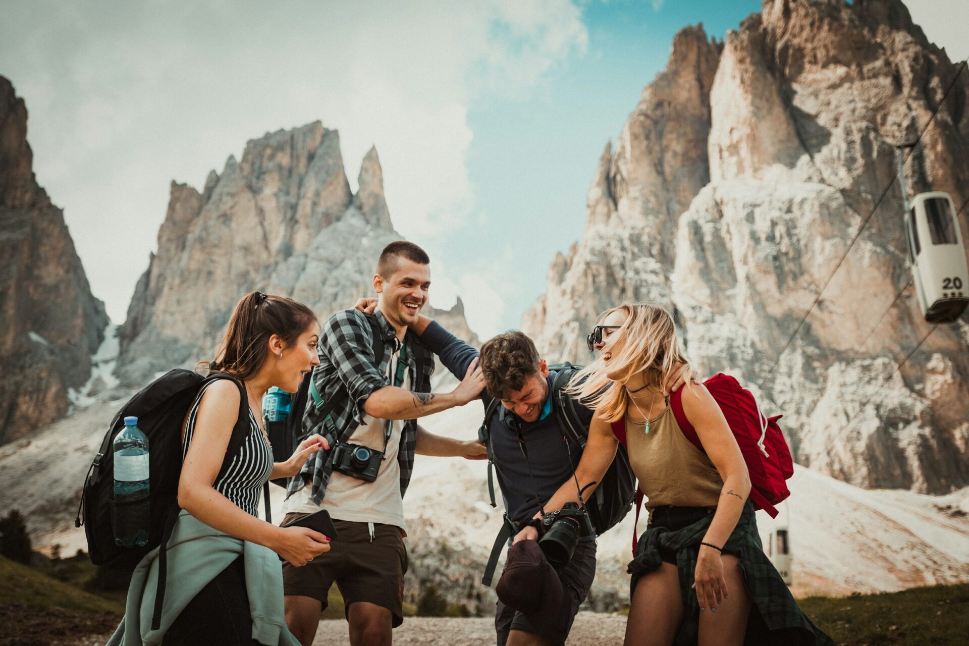 group of friends on a hike