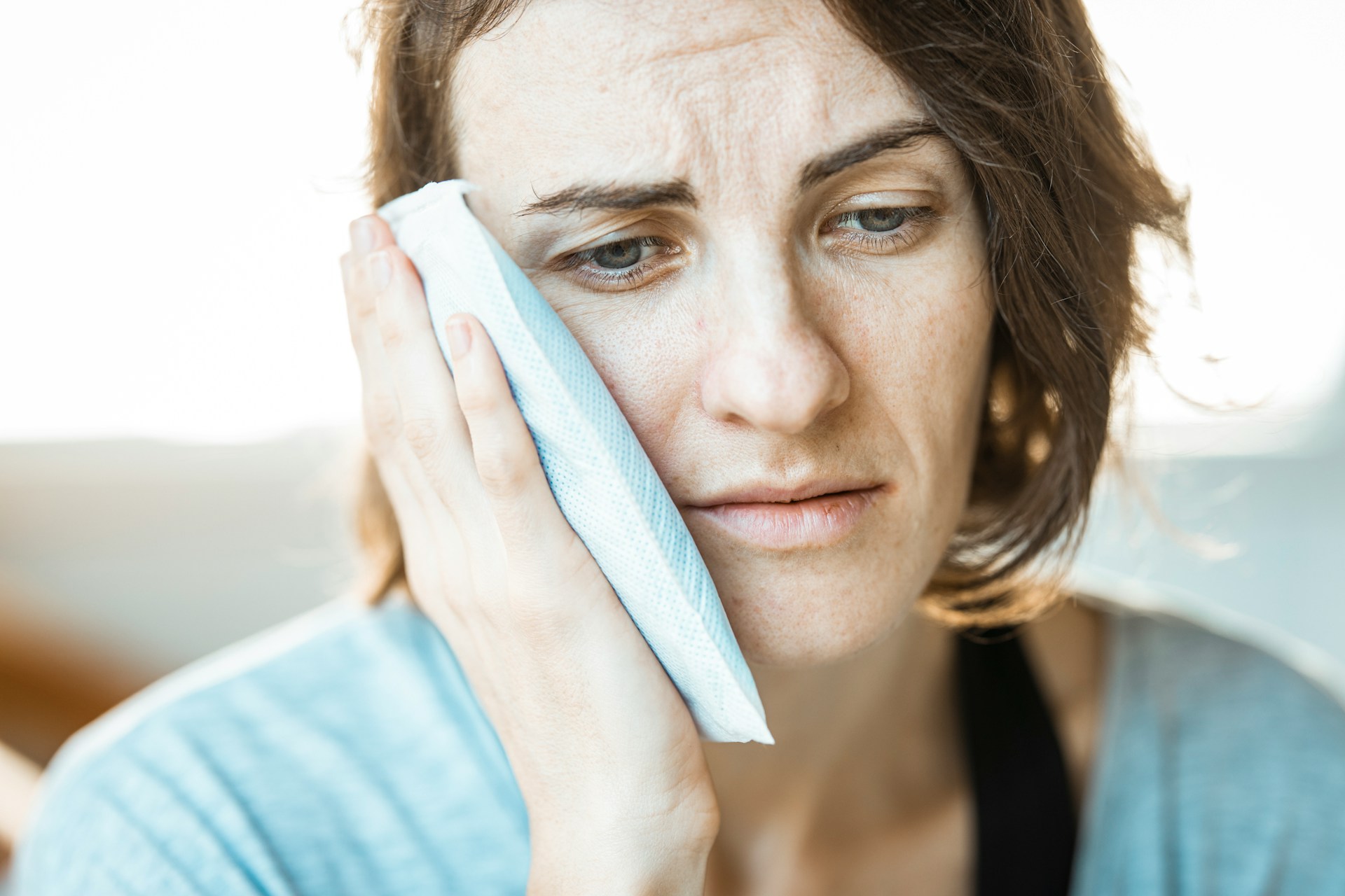 a girl with a toothache