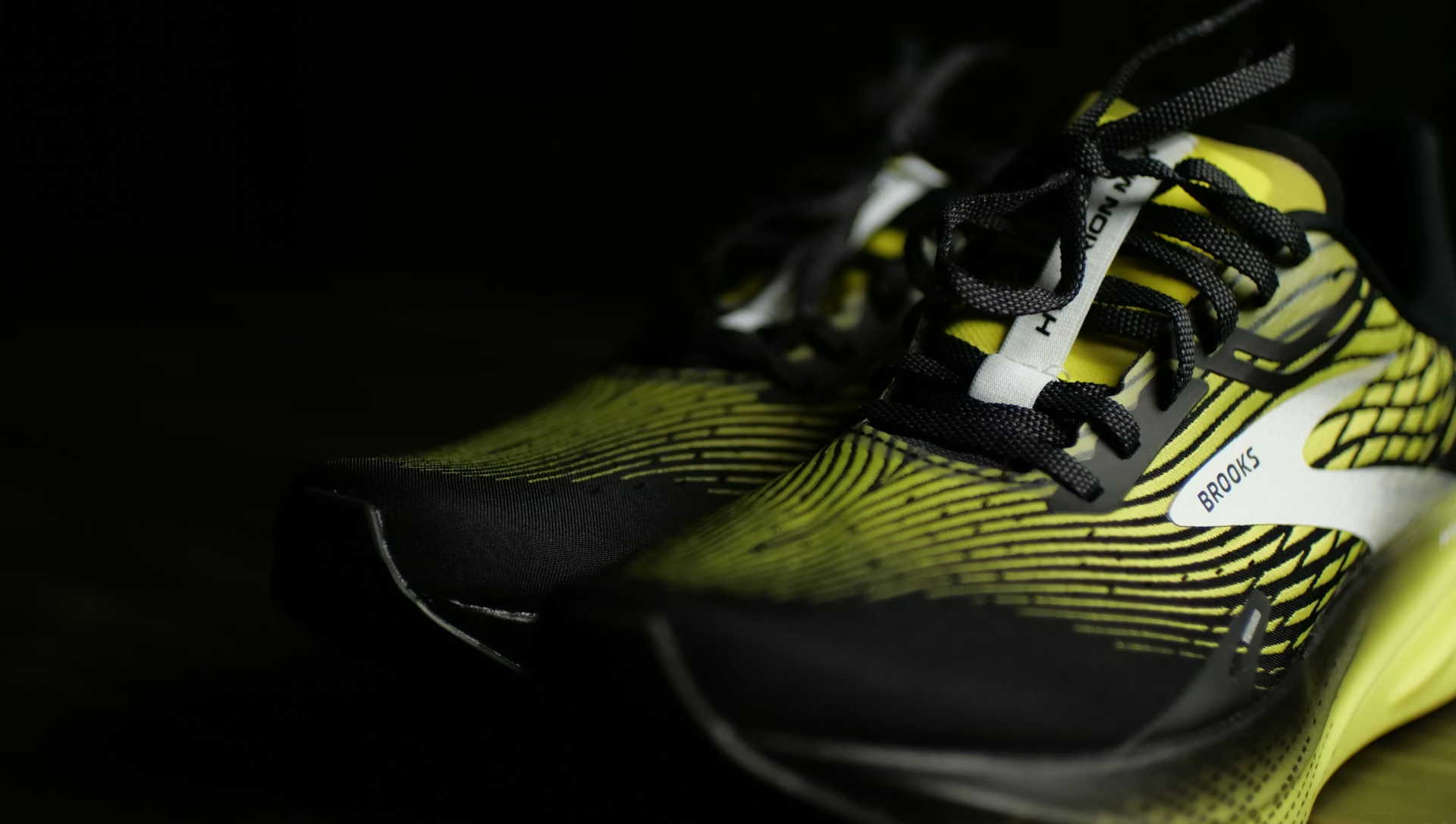 Brooks yellow and black running shoes