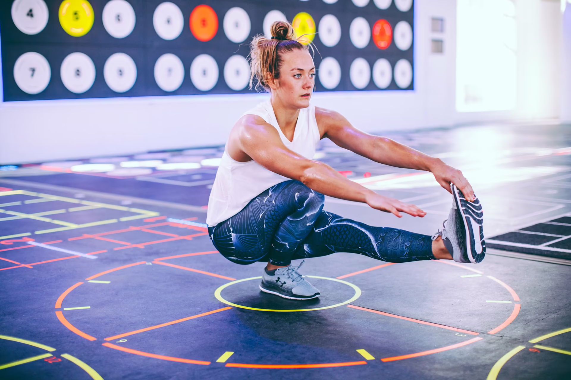 Woman doing a pistol squat